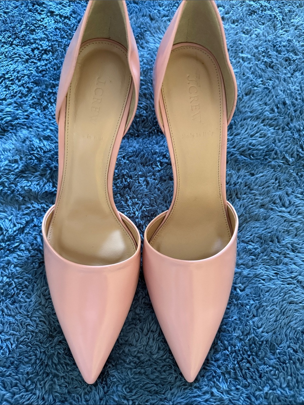 J. Crew Elsie Glossy Peruvian Pink D’Orsay leather Pumps NIB 11